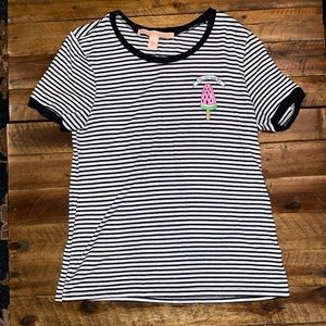 Black and White Striped Watermelon Tee